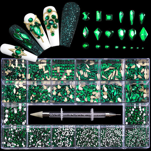 Set de Cristales y Strass para Uñas en Caja de 21 Compartimentos - Image 16