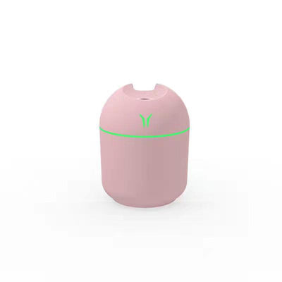 Light blue mini desktop humidifier with an orange accent line and a small orange logo, featuring a single mist outlet. - Image 6