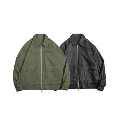 Chaqueta de Cuero PU Retro Urbana - Estilo Workwear Otoñal - Image 2