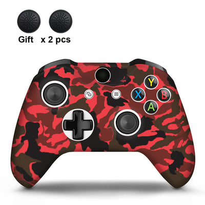 White silicone sleeve for game controller with colorful graffiti pattern, includes two rainbow thumbstick caps. - Image 9