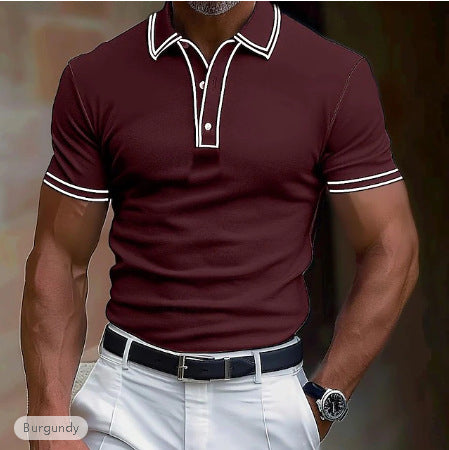 Polo Casual para Hombre con Detalle de Franja en Solapa - Image 18