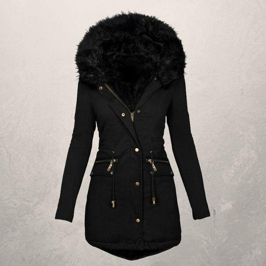Chaqueta Acolchada de Algodón con Cuello de Lana - Largo Medio - Image 2