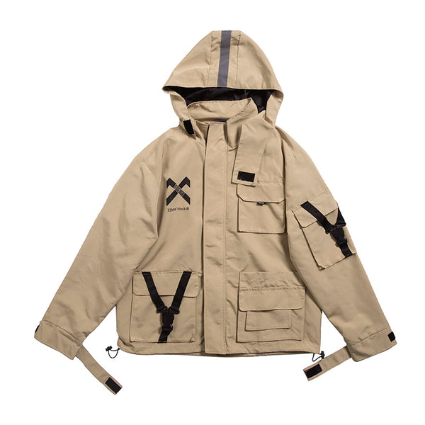 Chaqueta Reflectante Impermeable con Capucha para Otoño e Invierno