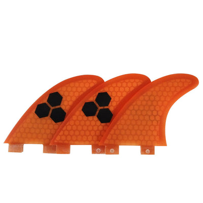 Aleta de Tabla de Surf Fibra de Vidrio Honeycomb Verde Naranja - Thruster FCS Future G5 - Image 8