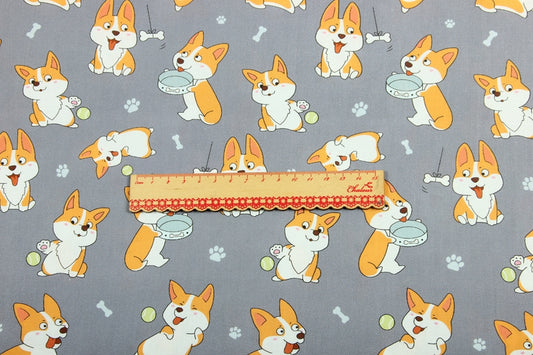 Tela de Algodón Nórdico Estampado Corgi - Image 2