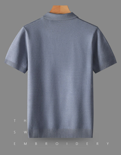 Polo Manga Corta Hombre Moderno para Otoño Invierno - Image 8