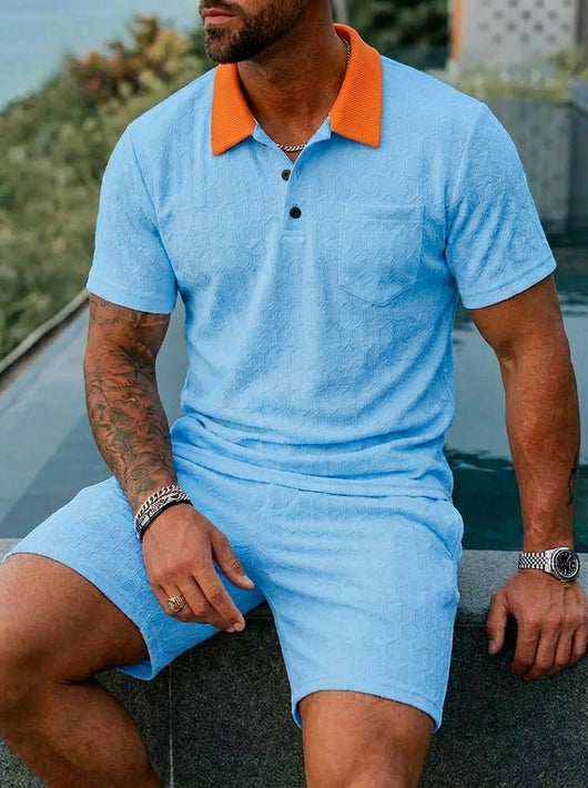 Conjunto de Playera y Shorts Deportivos Transpirables con Bloques de Color - Image 20