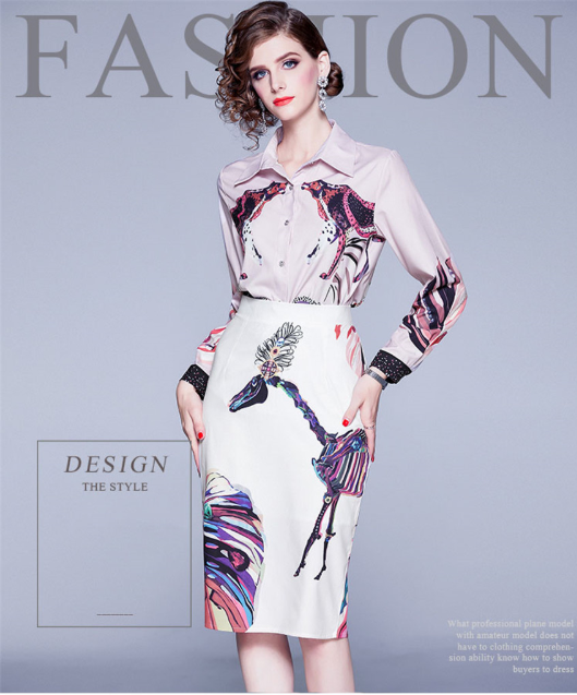Conjunto de Falda y Blusa Estampada para Mujer - Diseño Elegante - Image 9