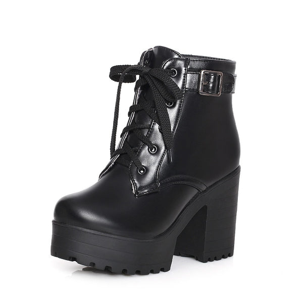 Botas Martin Talla Grande con Tacón Robusto y Encaje - Comodidad y Estilo - Image 6