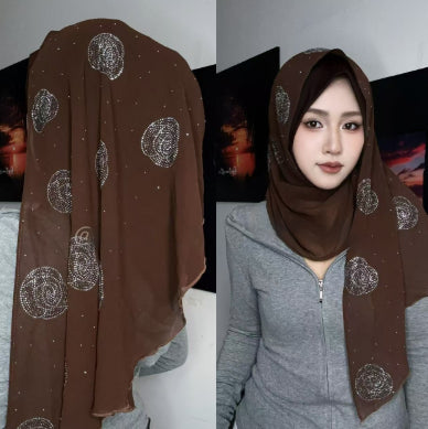 Pashmina Brillante con Cristales de Diamante Rosa - Image 15