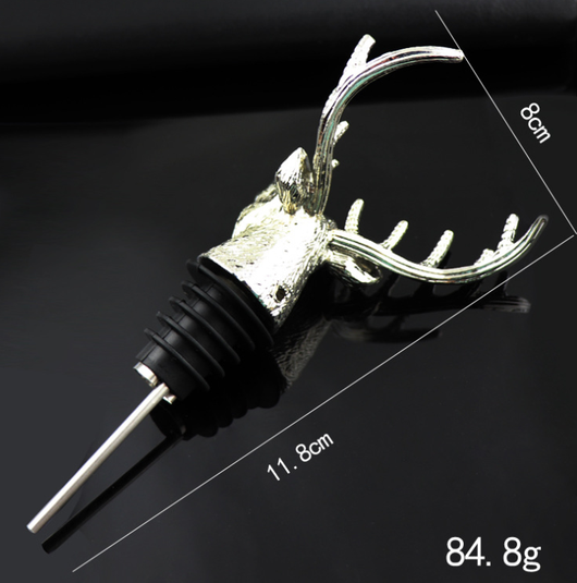 Vertedor de Vino y Tapón Aireador con Diseño de Cabeza de Venado en Acero Inoxidable - Image 3