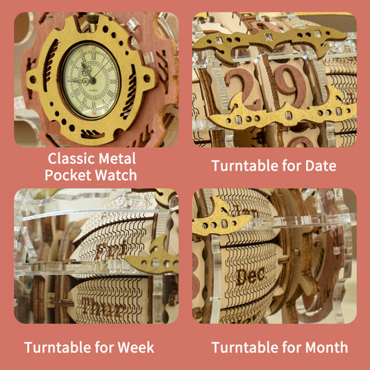 Calendario Motor 3D Robotime ROKR - Puzzle de Madera Interactivo para Niños - Image 2