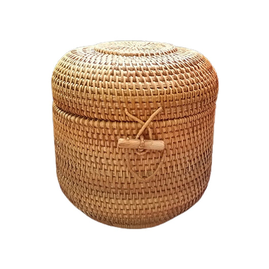 Caja de Almacenamiento de Ratán Otoñal para Té Pu'er y Pasteles - Image 9