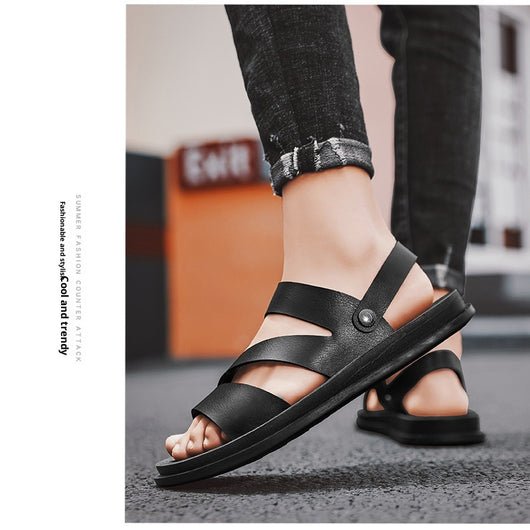 Sandalias de Cuero para Hombre - Versátiles para Conducir y Playa - Image 20