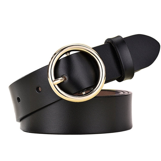 Cinturón de Cuero para Mujer con Hebilla Redonda Versátil - Image 11