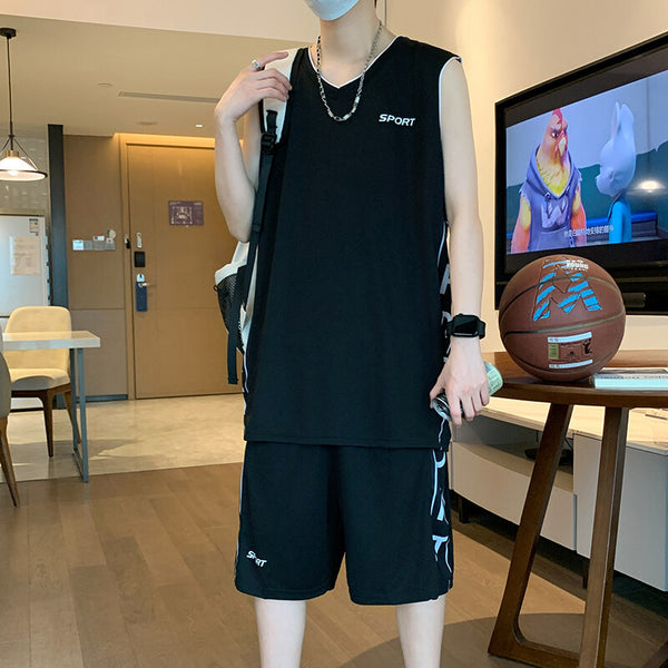 Conjunto Deportivo Casual - Camiseta sin Mangas y Pantalón Corto para Baloncesto