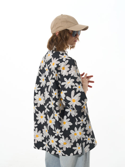 Camisa Vestido Floral Blanco con Botones - Image 5