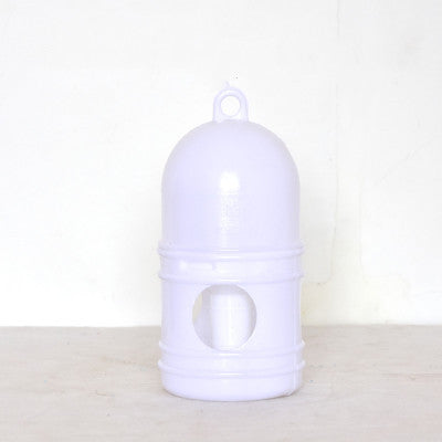 Transparent pet drinker with a light blue base and handle, designed for chickens or small birds. - Image 13