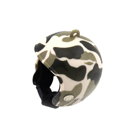 Red pet helmet with a strawberry design, featuring a smiling face, green leaves, and yellow seeds. - Image 19