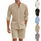 Conjunto de Verão Masculino: Camisa de Manga Curta e Shorts com Cordão
