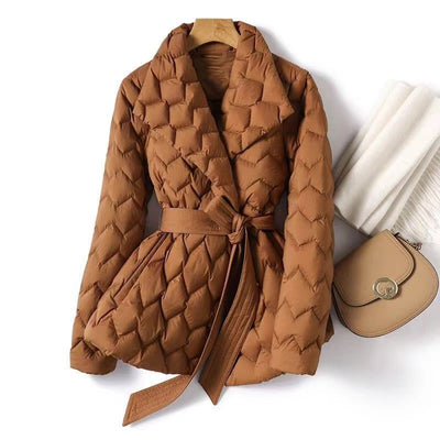Chaqueta Acolchada Ligera con Plumón - Diseño Ondulado Invierno
