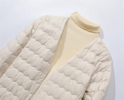 Chaqueta Corta Acolchada para Mujer con Cuello Fruncido - Image 24