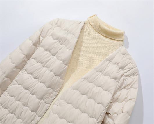 Chaqueta Corta Acolchada para Mujer con Cuello Fruncido - Image 24