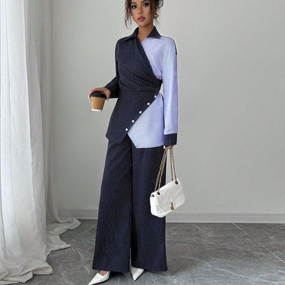 Traje Ejecutivo con Contraste: Camisa Manga Larga y Pantalón Recto - Image 2