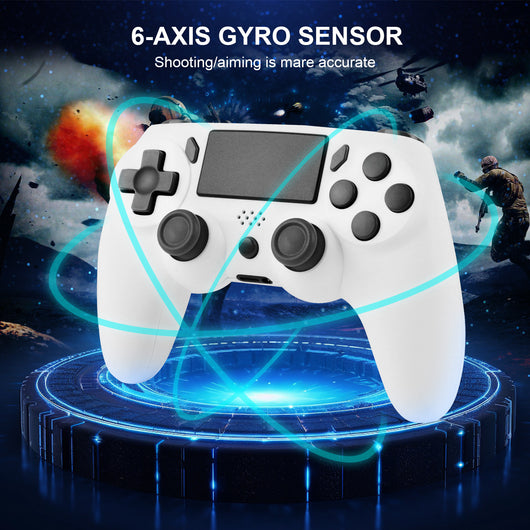 Red game controller with black buttons, D-pad, and dual analog sticks for P4 host gaming. - Image 13