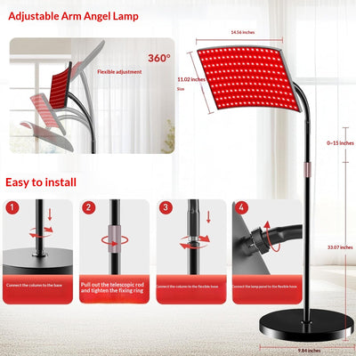 Lámpara Giratoria de Terapia de Luz Roja con Calor Infrarrojo para el Hogar - Image 7