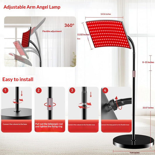 Lámpara Giratoria de Terapia de Luz Roja con Calor Infrarrojo para el Hogar - Image 7