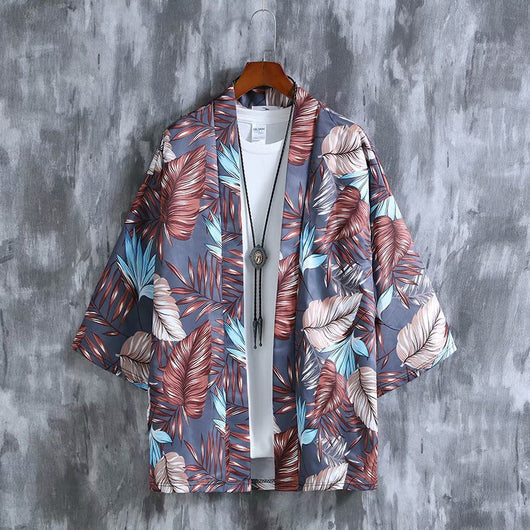 Kimono Estampado Holgado de Manga Tres Cuartos Unisex - Image 13