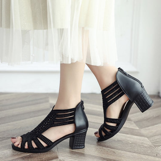Zapatos cómodos para mamá con tacón romano y suela antideslizante - Image 2
