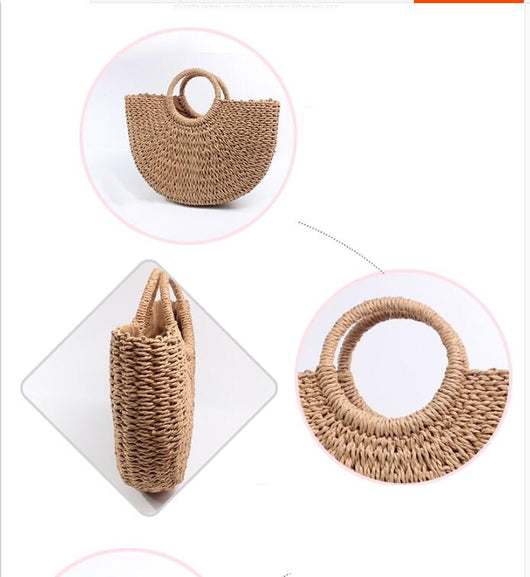 Bolsa de Playa Tejida en Rafia - Estilo Coreano Verano - Image 6
