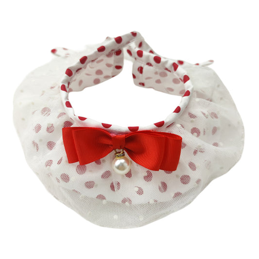 Collar de Moda para Mascotas con Moño y Lunares - Image 2