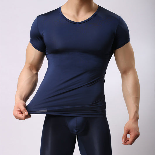 Camiseta Interior de Nylon Suave y Cómoda en Colores Sólidos