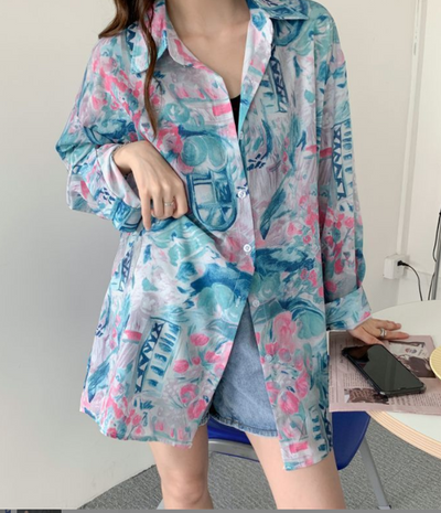 Blusa de Jardín Mujer Algodón y Cáñamo