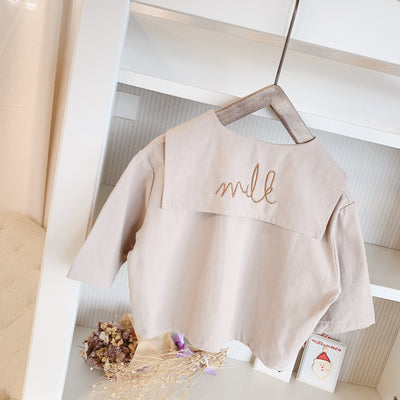 Camisa infantil con solapa grande y bordados - Image 30