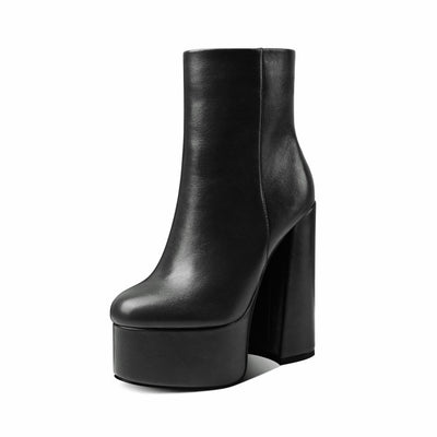Botas Tobilleras de Tacón Grueso para Mujer Talla Grande - Image 2