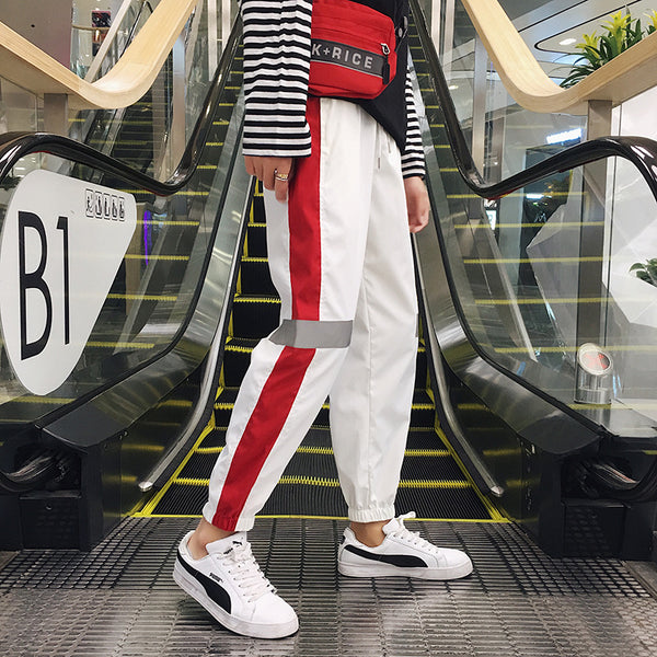 Pantalones Hip-hop Reflectantes Sueltos Retro para Hombre - Estilo Urbano Versátil