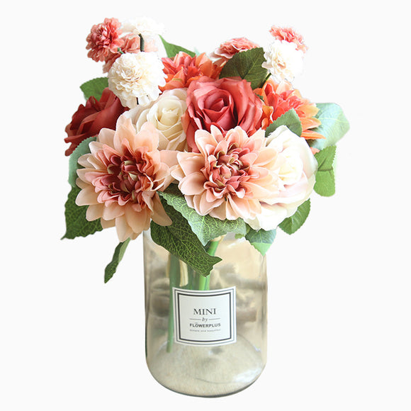 Ramo de Flores Artificiales Dalia Rosa