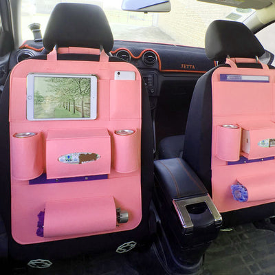 Organizador de Asiento Trasero para Auto con Múltiples Bolsillos en Fieltro