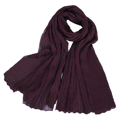 Pañuelo Femenino de Algodón Arrugado en Colores Sólidos - Image 42