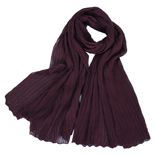 Pañuelo Femenino de Algodón Arrugado en Colores Sólidos - Image 42