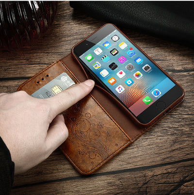 Funda Tipo Libro de Cuero Retro Lujo Compatible con iPhone y Samsung Galaxy - Image 3