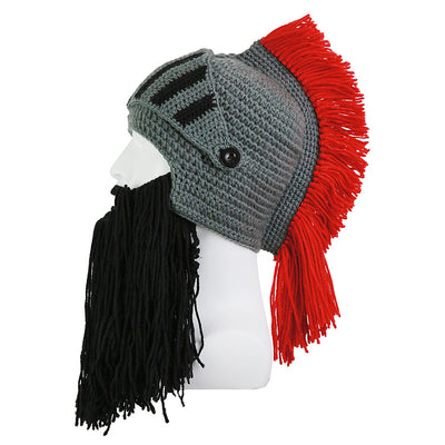 Sombrero Caballero Romano Rojo con Bigote para Adultos