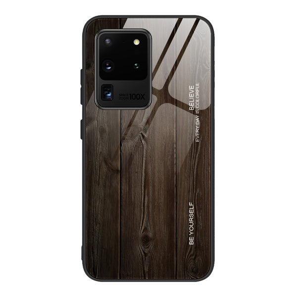 Funda para teléfono de vidrio templado con efecto madera