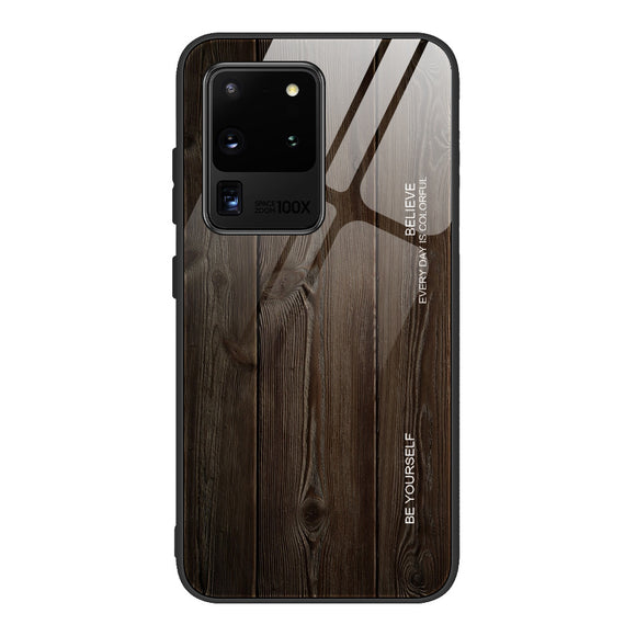 Funda para teléfono de vidrio templado con efecto madera