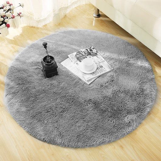 Alfombra Redonda de Pelaje Suave para Sala, Dormitorio y Cuarto Infantil - Image 4