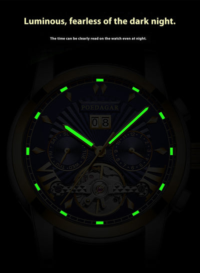 Reloj Automático Mecánico Impermeable Multifuncional para Hombre - Image 22